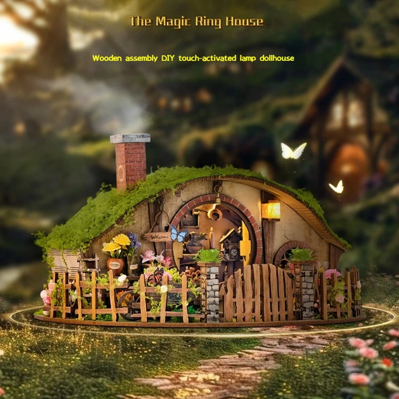 

Подставка для книг Diy деревянное волшебное кольцо Casa кукольные домики миниатюрные модели наборы кукольный домик ручной работы с мебелью для друзей подарки на день рождения