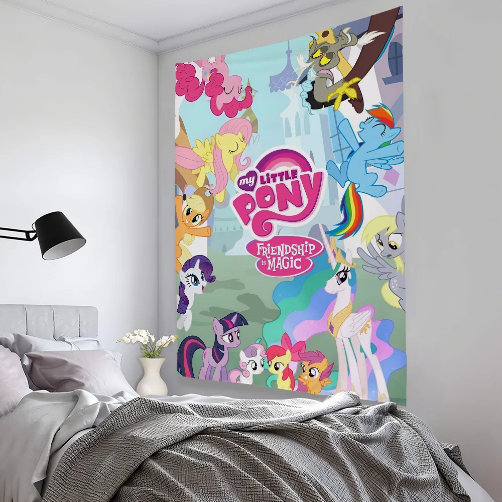 

My L-Little P-PonyS CUTE Tapestry Bedroom Living Bar Garden Outdoor Microfiber Festival Decoration Background Art Banner