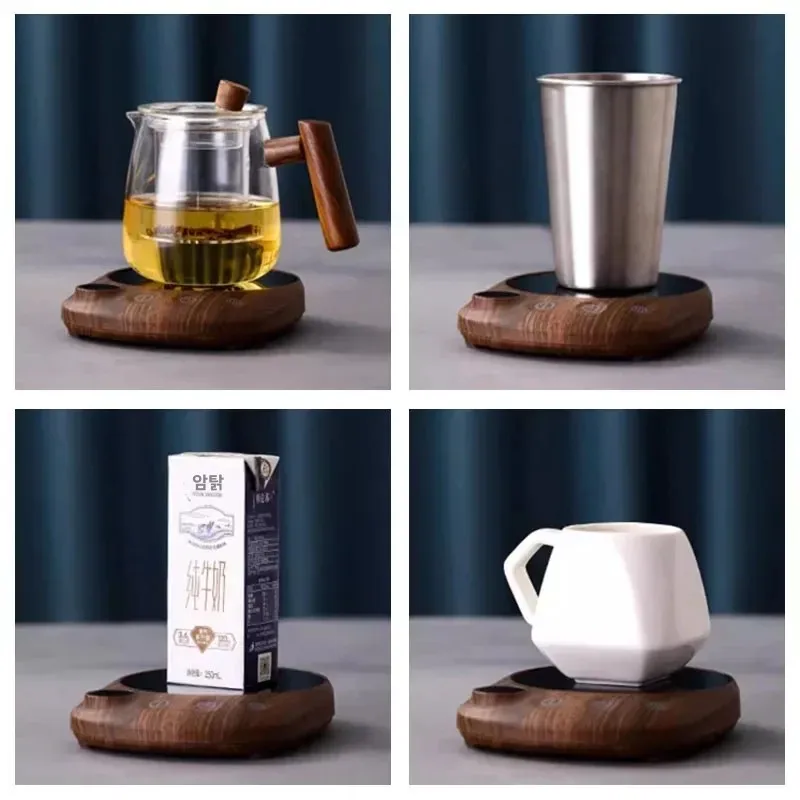 Placa calefactora eléctrica para bebidas, calentador inteligente de 200W para tazas de café, té y leche, para escritorio, 5 temperaturas con