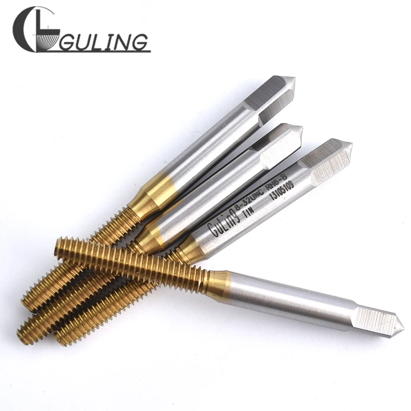 GULING 1PCS HSSE White/TIN/TC50/TICN Roll Forming Tap UNC 1-64~10-24 3/16 12-24 1/4 5/16 3/8 7/16 1/2 9/16 5/8 Screw Thread Taps