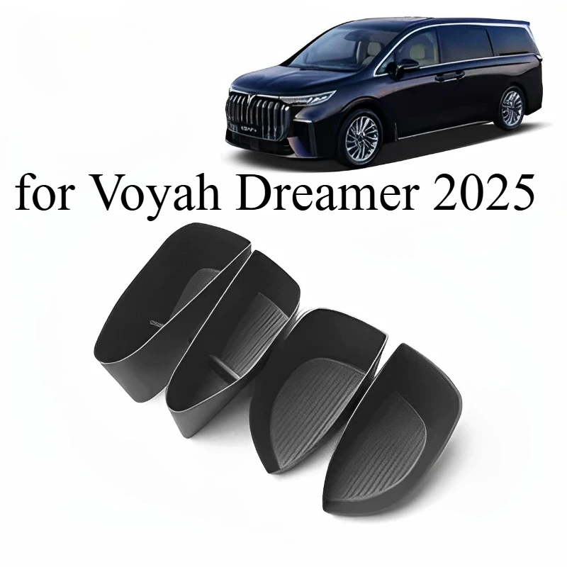 

Door Slot Storage Box Set for Voyah Dreamer 2025 – 4-Piece Rigid PP Plastic Organizer Trays for Front & Rear Door Lower Pockets