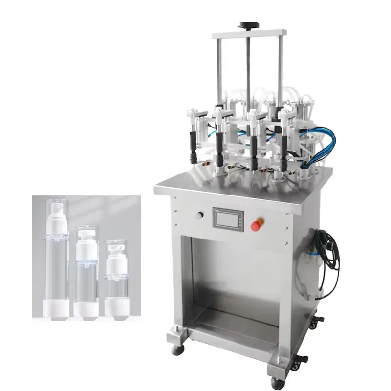 Semi-automatic Vacuum Emulsion Filling Machine,4 Heads Cosmetics Perfume Filling Machine Filling Equipment Semi-Automatic