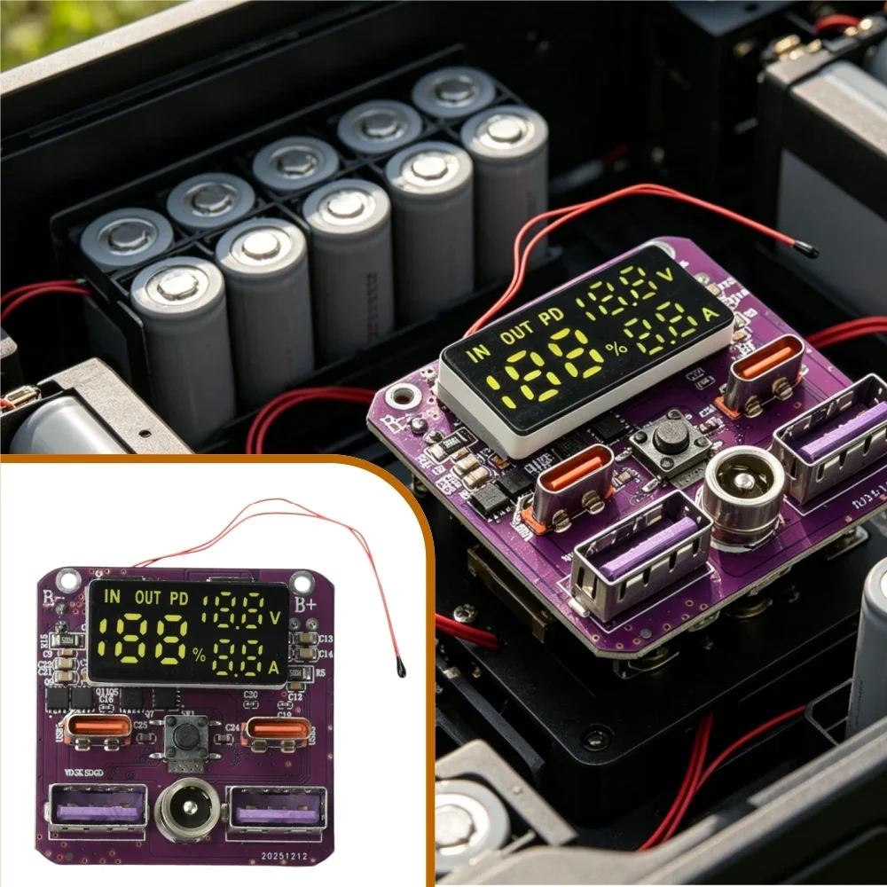 2. 4S PD 100W Boost Buck Module 20V5A Output Bidirectional Charge Discharge Ternary Lithium Premium Version Power VoltageDisplay