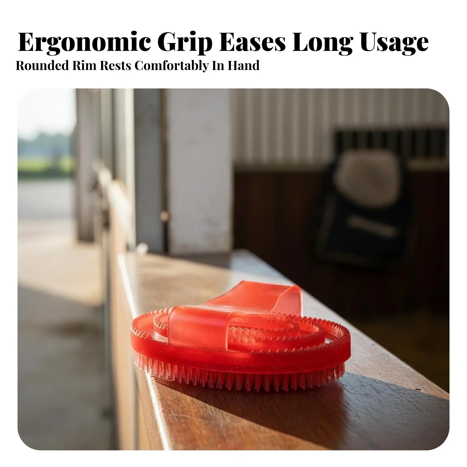 Horse Grooming Brush Ergonomic Horse Brush with Hand Grip Handheld Versatile for Equestrians, Shedding, Stable