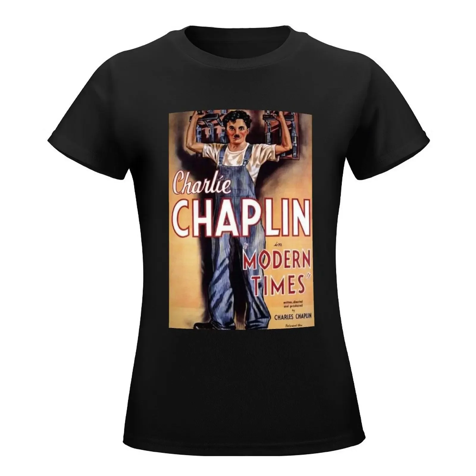 Modern Times Movie Poster (1936) T-Shirt summer clothes female oversized Woman T-shirts