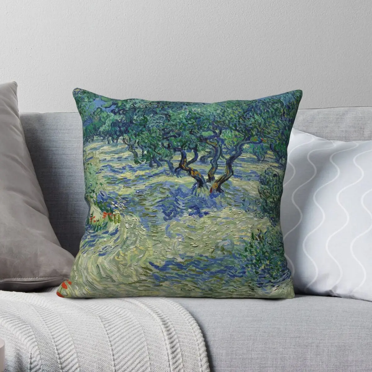 Olive Grove Vincent Van Gogh Square Pillowcase Polyester Linen Velvet Printed Zip Decor Throw Pillow Case Room Cushion Case