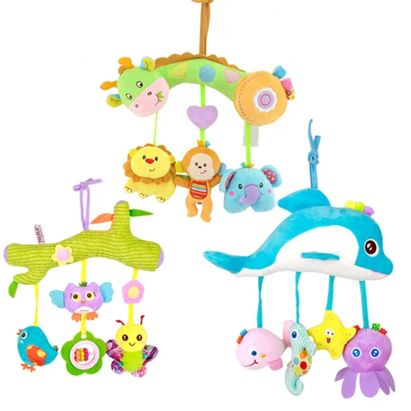 

Rattles For Kids Baby Toys 0 6 12 24 Months Mobile On The Bed Educational Toys 0 Newborn Infant Hanging Stroller Animals Dolphin