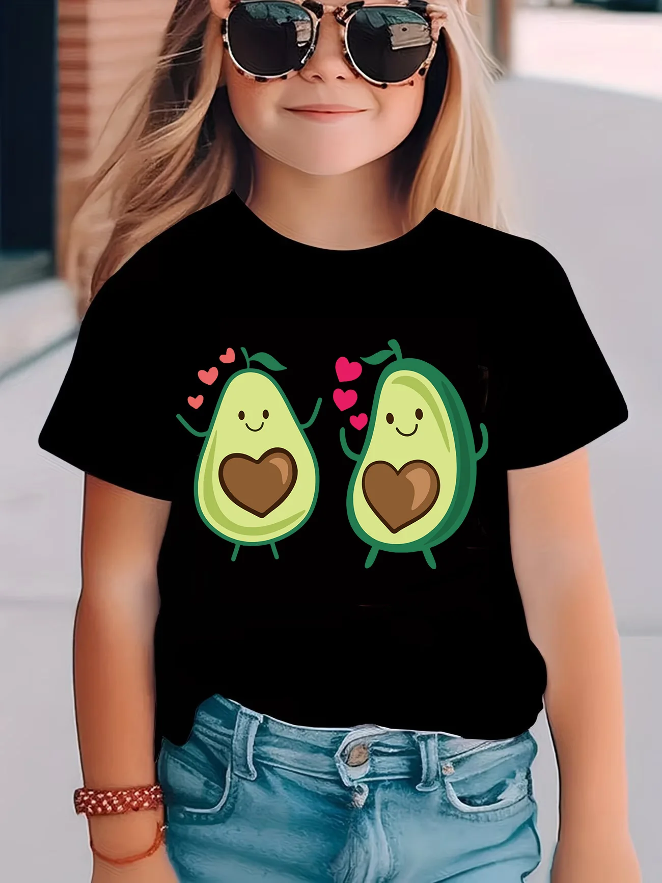 T-shirt Kawaii Avocado T Shirts Short Sleeve Funny Manga Kids Children's T-shirt Boys Girls Casual Top Tee Summer