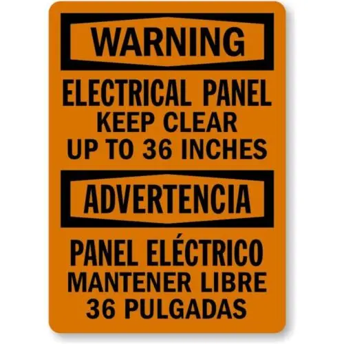 Bilingual Electrical Panel 36 Aluminum Weatherproof  Sign-Aluminum