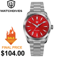 Watchdives WD0006 Watch VH31 Sweep Second Movement Domed Sapphire Crystal BGW9 Luminous 10Bar Waterproof 38mm Vintage Watches