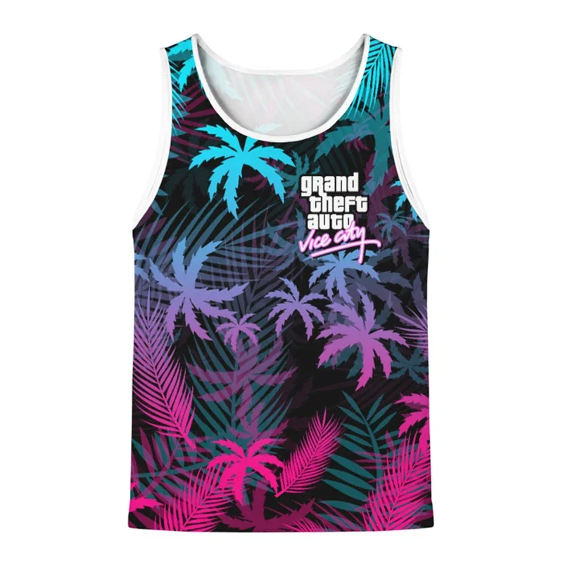 Summer Hero Beach Tank Top Game GTA Tank Top Men's Sleeveless Tank Top Fitness Gym Men's Clothing