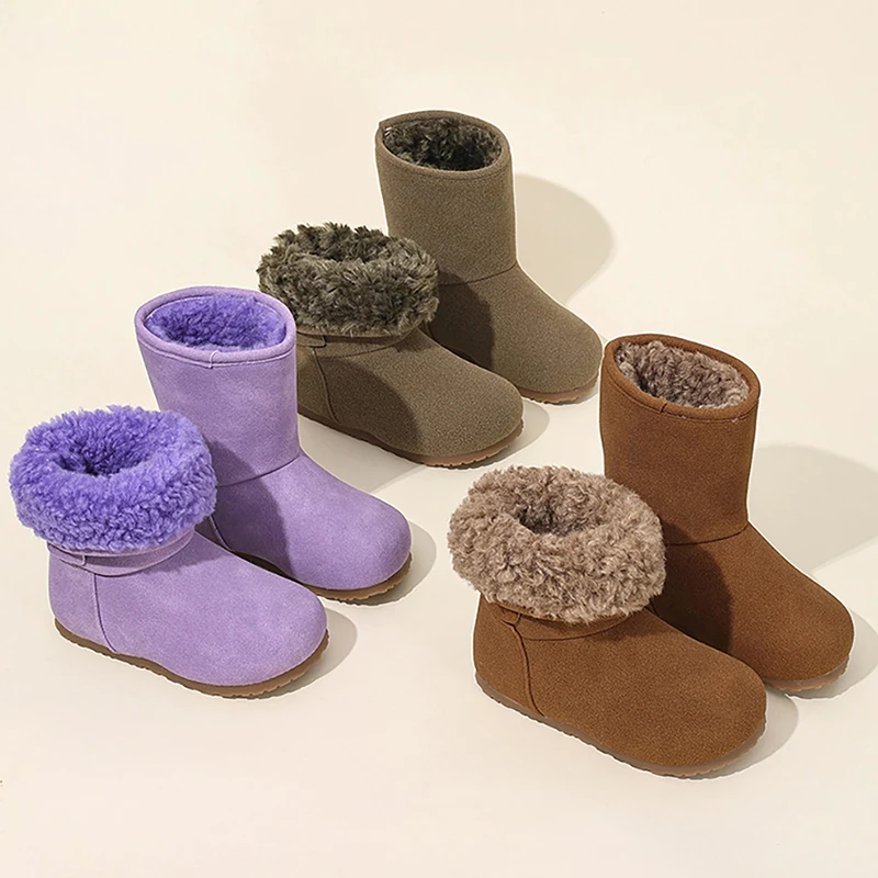 

Многофункциональные зимние ботинки для детей, толстая теплая хлопковая обувь с подкладкой из искусственного меха, нескользящие уличные плюшевые зимние ботинки для детей