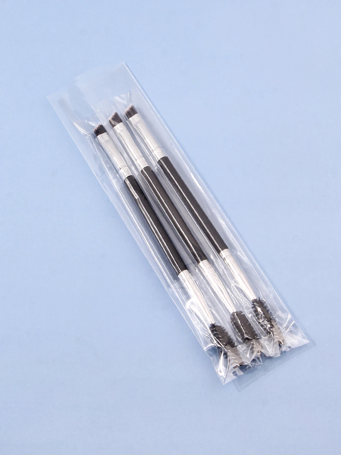 3-teiliges Professionelles Ein- und Doppelendiges Winkel-Augenbrauen- und Wimpernpinsel-Set Hochwertiger Augenbrauenstift Eyeliner-Pinsel – Detail 8