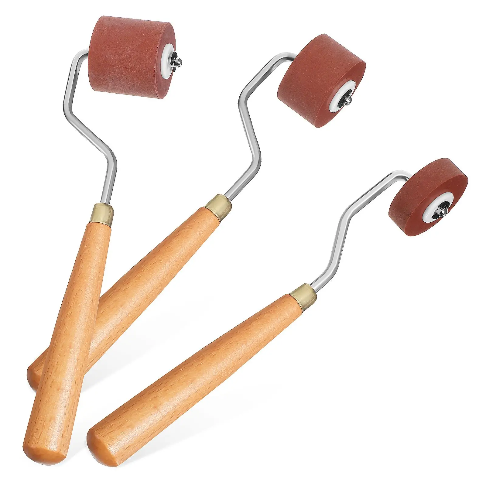 3 Pcs Rubber Roller Set Wall Rollers Ink Glue Pasting Face Width Oil Painting Tool