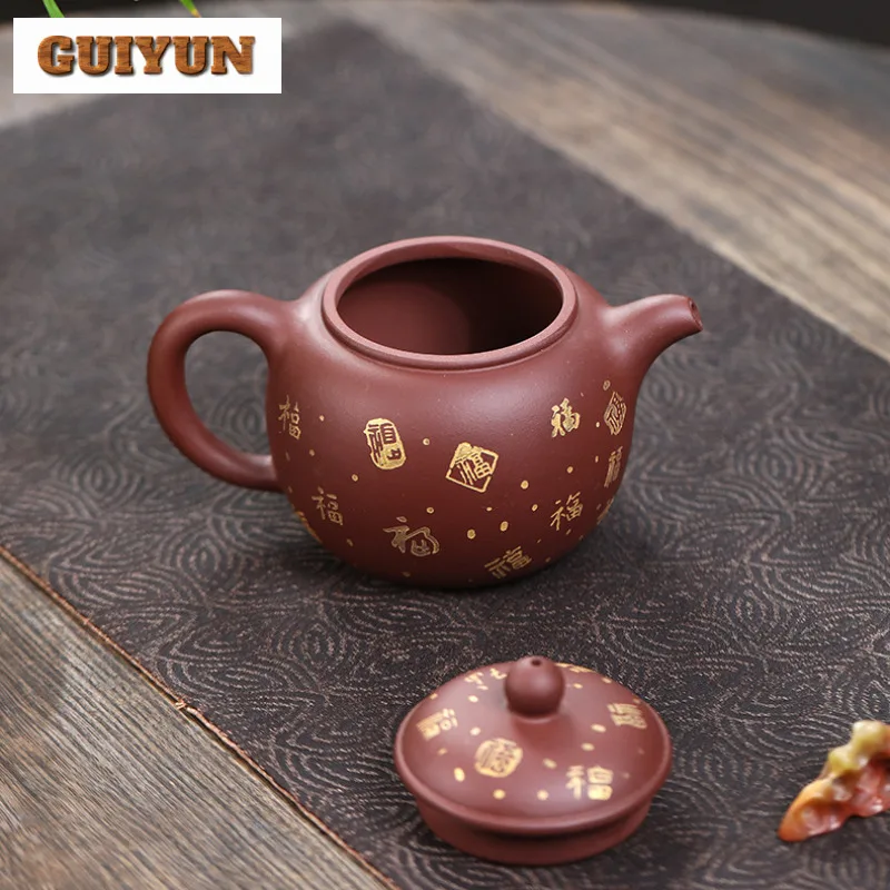 315 مللي رائعة ييشينغ الأرجواني الطين أباريق الشاي اليدوية باو زون وعاء الخام الخام الأرجواني الطين غلاية مع Infuser الصينية Zisha طقم شاي #3