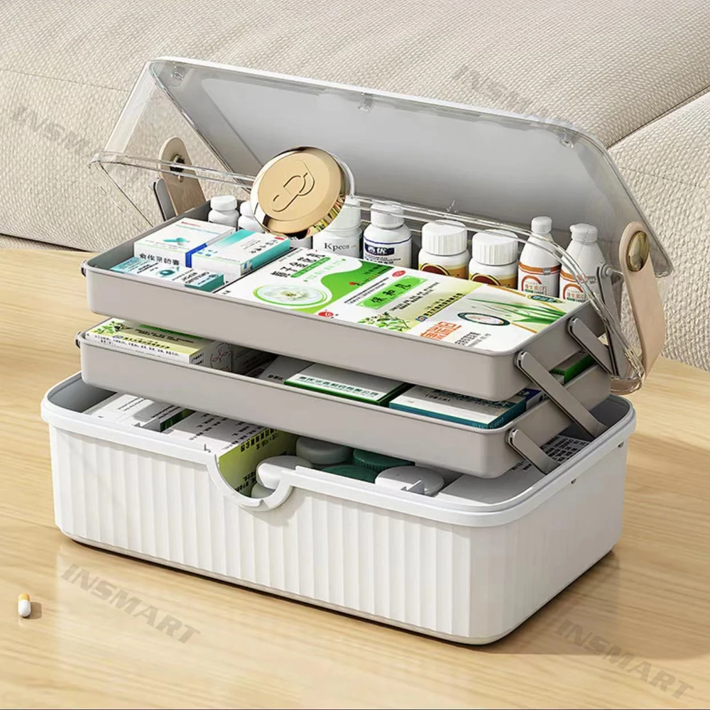 Scatola Organizer per medicinali per famiglie di grande capacità organizzatori di Kit di pronto soccorso portatili scatole portaoggetti per