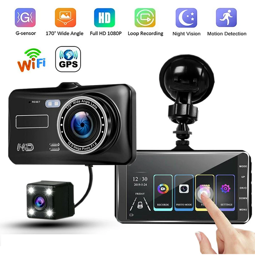 Car DVR WiFi 1080P Full HD Dash Cam Rear View Reverse Car Camera Video Recorder Night Vision Auto Dashcam GPS Car Accessories