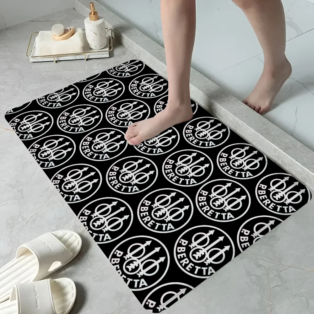 Gun Beretta Bathroom Mat Non-Slip Laundry Room Mat Laundry Decor Balcony Child Living Room Toilet Rug