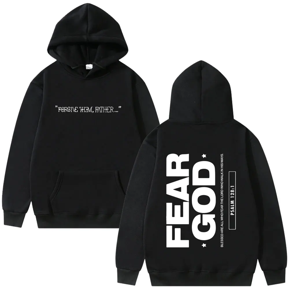 

Christian Religious Jesus Forgive Them Father Fear God Hoodie Men Women Gothic Rock Oversized Streetwear Male Fashion Hoodies