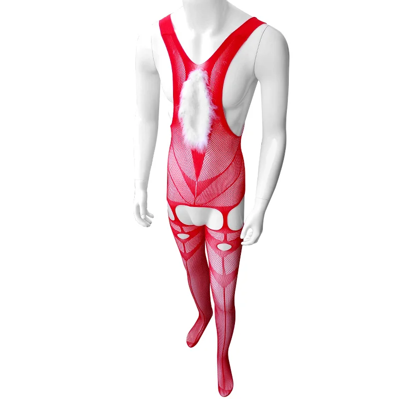 مثير شير رجل شبكة الملابس الداخلية ارتداءها Crotchless بسط كامل الجسم جوارب طويلة مثلي الجنس رجل سيسي بوديستوكينج شبكة صيد السمك ازياء
