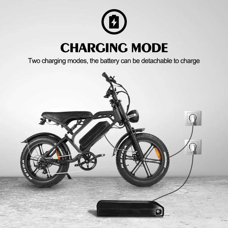 V20 Pro Electric Bicycle 500W Motor48V.15Ah E- Bike, 20-inch Fat Tires, 48V.15Ah, 7-Speed Dual Shock Absorbers, Hydraulic Brakes