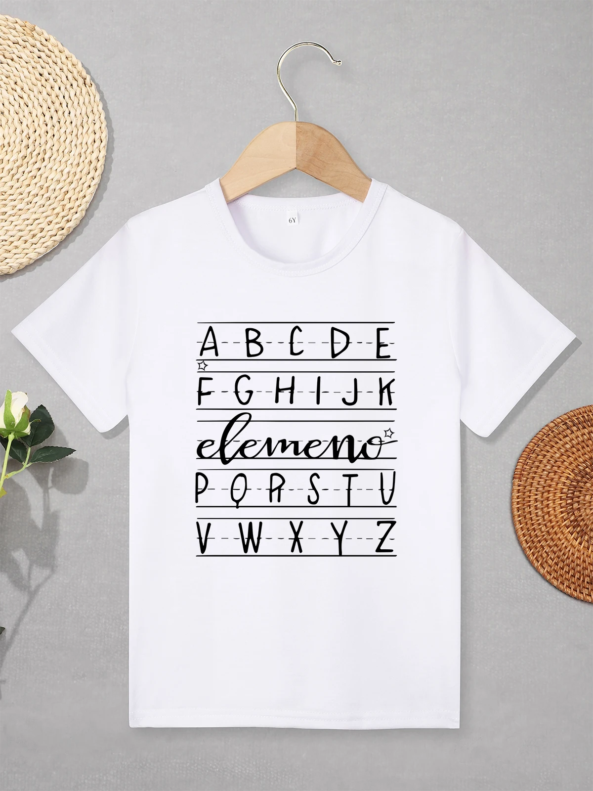 26 Letters Element Toddler Shirt Stylish Harajuku 3 to 7 Years Boys and Girls Clothes Summer Casual Comfy Fabric Kids T-shirts