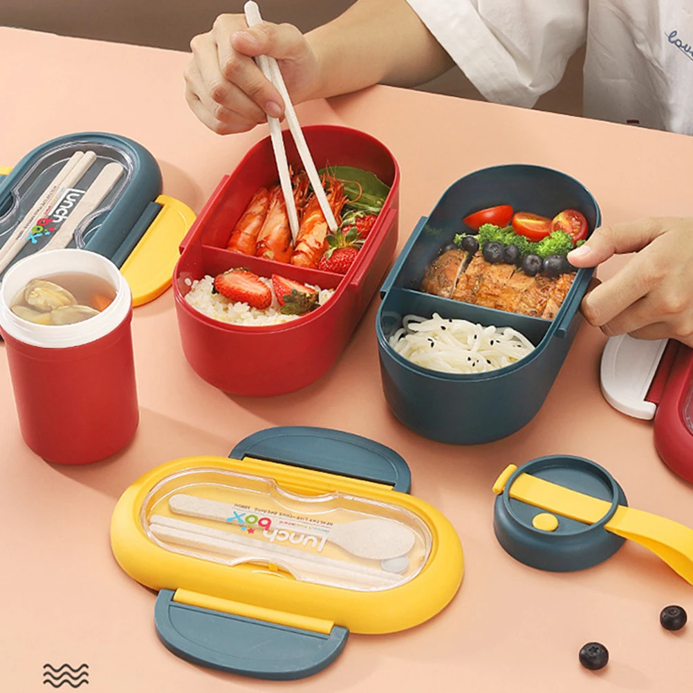

Portable Plastic Leakproof Food Container Heat Preservation Lunch Box For School Work Picnic Camping Safe