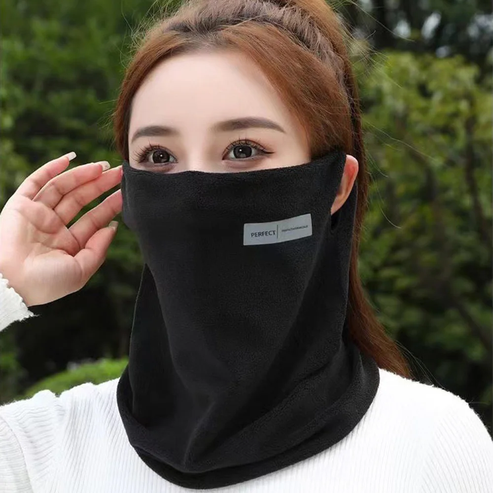 Cold-proof Thicken Sports Bandana Tube Scarf Ear Hanging Cycling Neckerchief Ski Mask Scarf Multifunction Face Cover Neck Gaiter