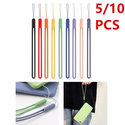 5/10pcs Short Silicone Cell Phone Lanyard Holder Phone Wrist Straps Lanyards Keychain strap ID Card USB Badge Cord Hanging Rope