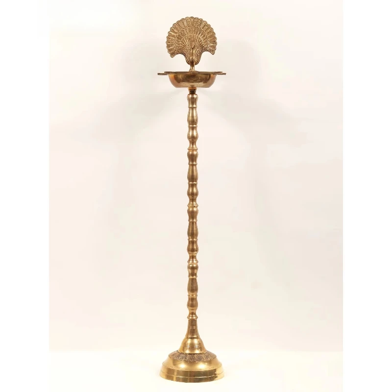 

Large 52-inch Peacock Design Brass Oil Lamp in Various Sizes