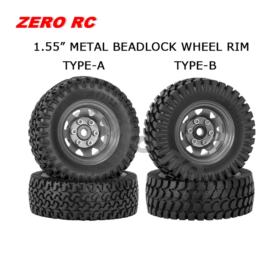 RC ロッククローラー 1.55 インチオフロードメタルビードロック