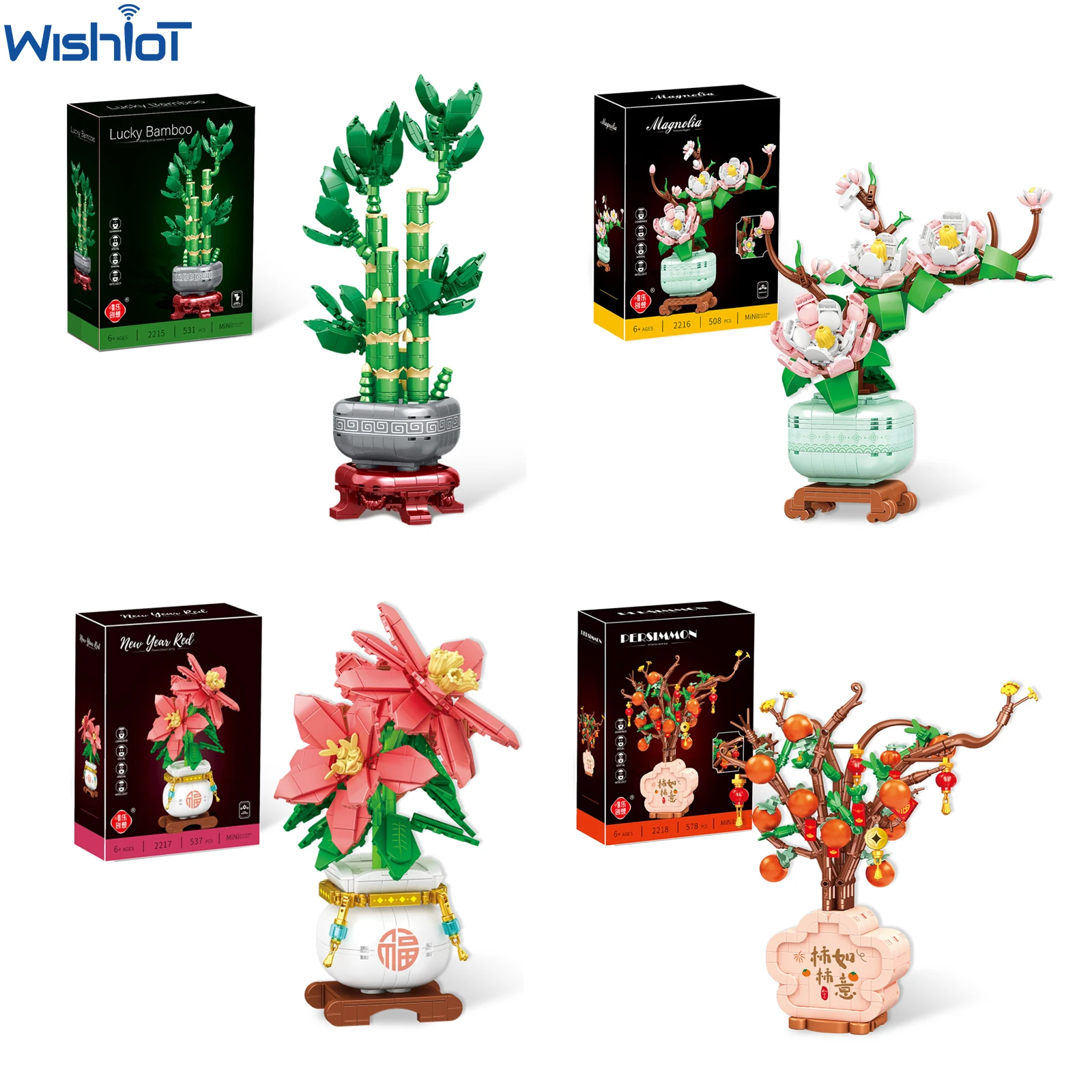 

MOC Lucky Bamboo Orchid Building Blocks Artificial Flowers Bonsai Potted Plants Creative Home Decoration Brick Toy Romantic Gift