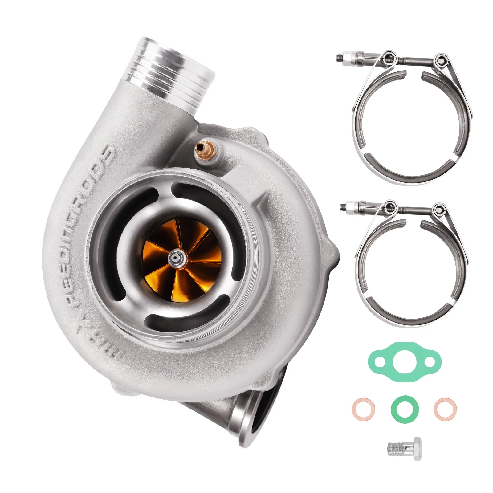 Ball Bearing  Billet Turbocharger GT3071 Water Cooled AR.63 Turbine A/R.82 500HP V-Band Flange