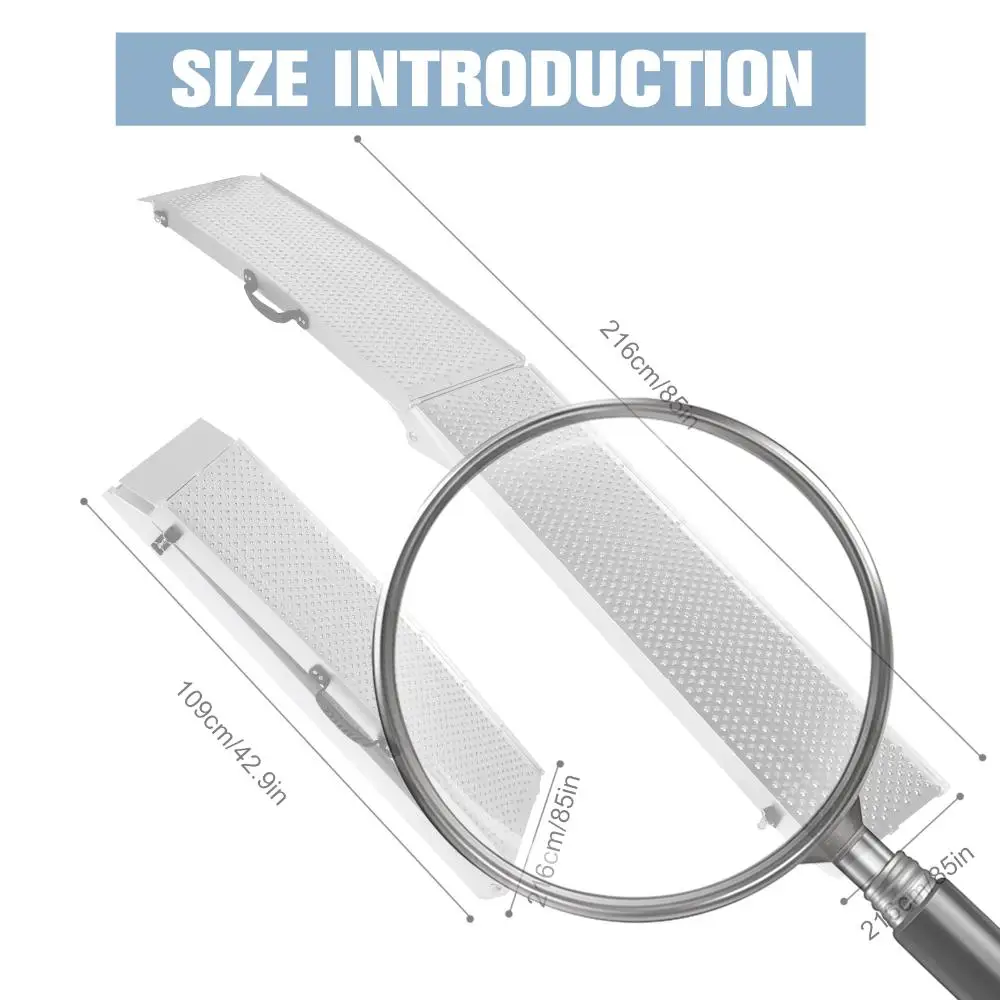 2 قطعة سلالم للدراجات النارية الألومنيوم للطي تحميل ATV البيك اب منحدر السيارة لتسلق سلالم معدنية سلم عدم الانزلاق للشاحنات الأوساخ #1