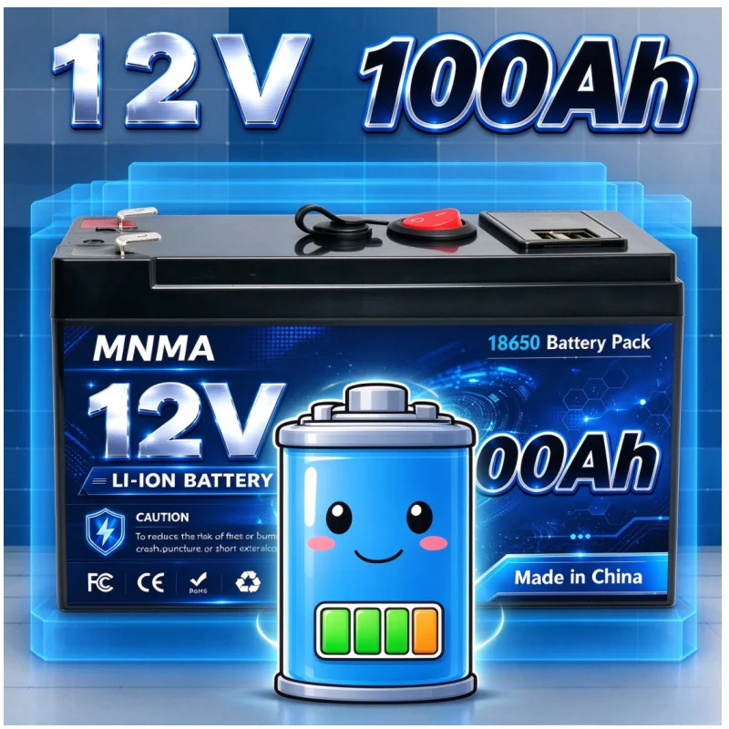 12V Rechargeable Lithium Battery With BMS For Camper Van Marine Solar Storage Outdoor Camping Use