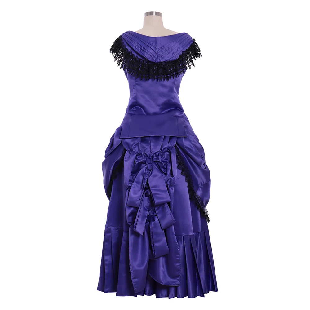 

Victorian Court Costume Gothic Georgian Period Dress Retro Sleeveless Bustle Ball Gown Halloween Masquerade Queen Dresses