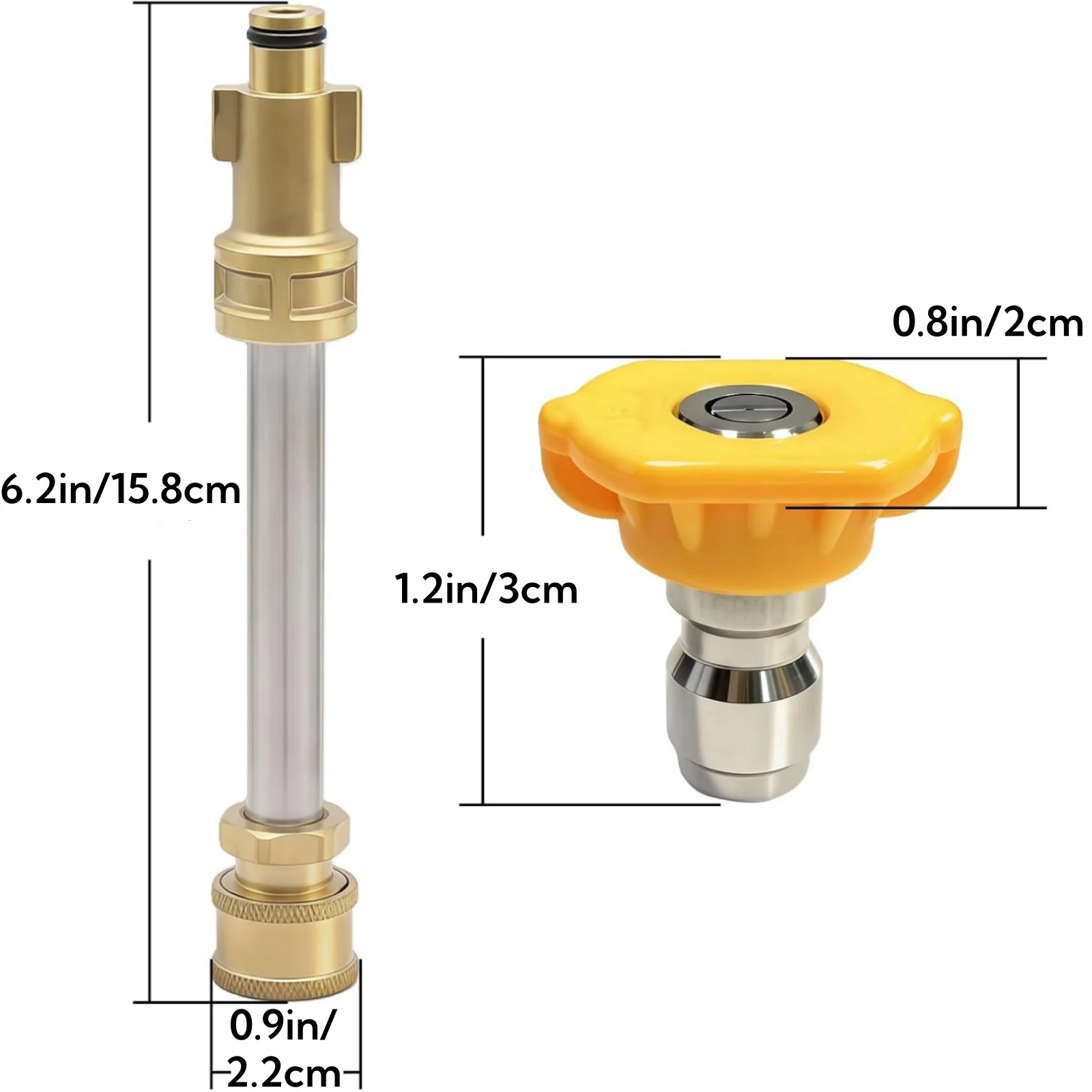 Pressure Washer Gun Adapter With Nozzles 0°-40° Soap 1/4