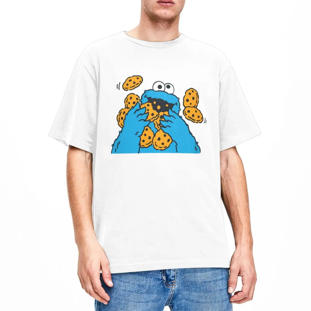 Vintage Big Cookies Monsters T Shirt for Men Women Cotton Tees Shirt Gift Idea Tops