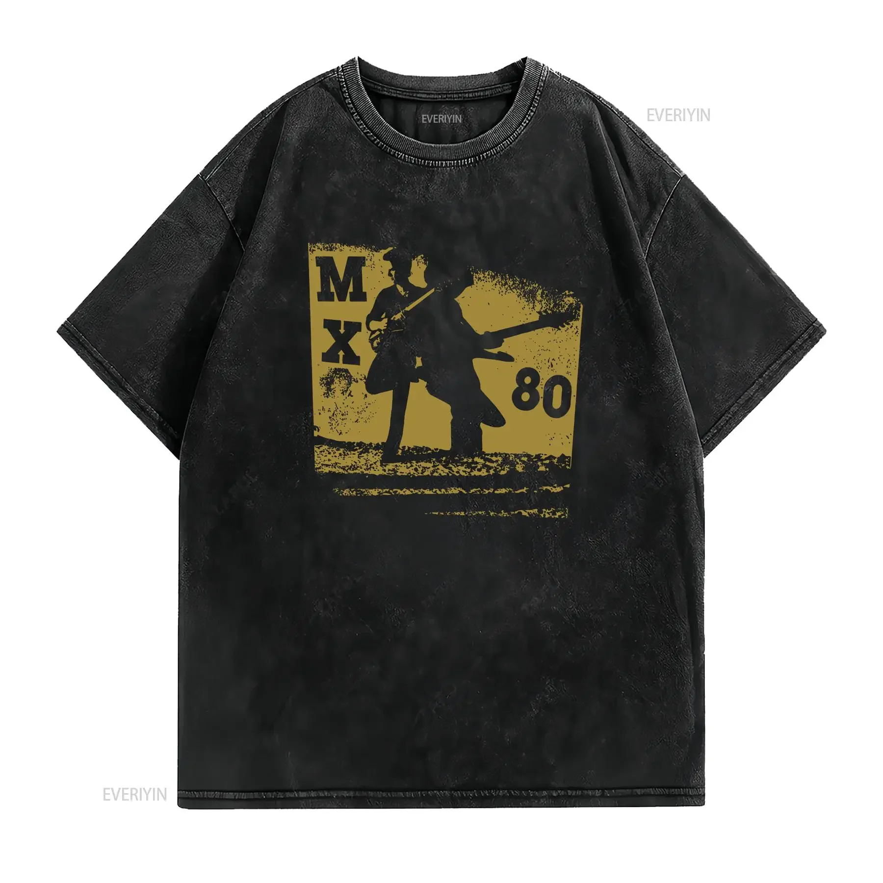 MX 80 T shirt screen print short sleeve mx80 cotton vintage Washed Slightly fashion graphic designer clothes Stretched
