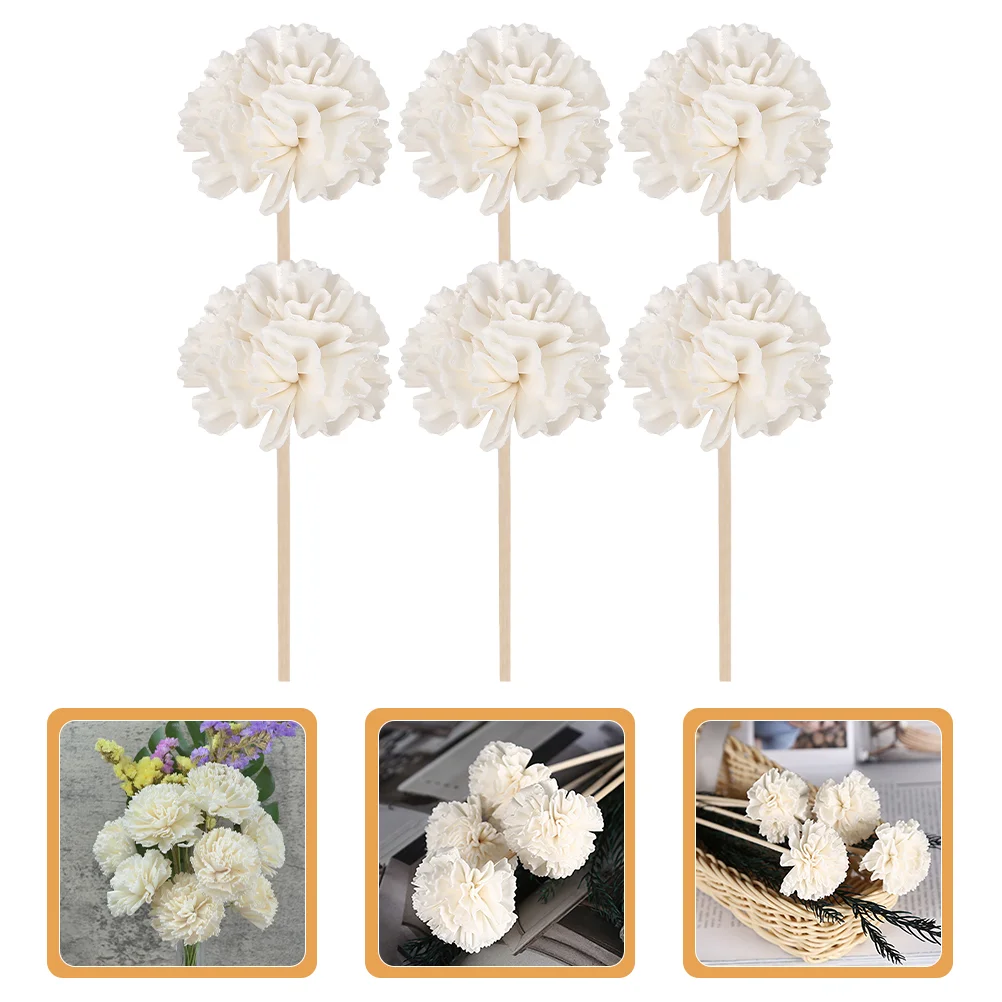 6 Pcs Aromatherapy Flowers Essential Oil Diffuse Sticks Diffuser Reeds Fragrance Rattan