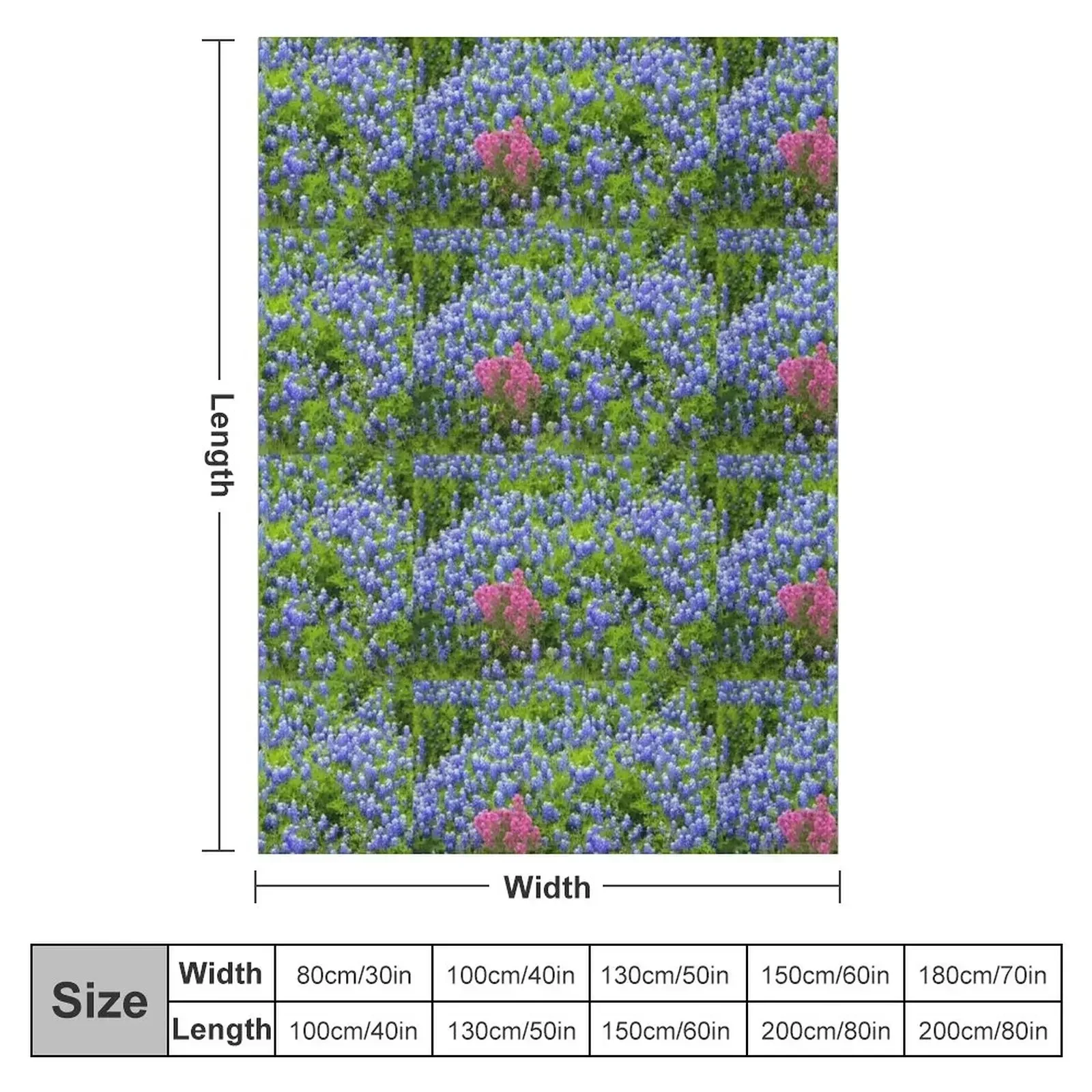 New Prairie Paintbrush and Bluebonnets Throw Blanket Plaid on the sofa Summer Luxury Thicken halloween Blankets