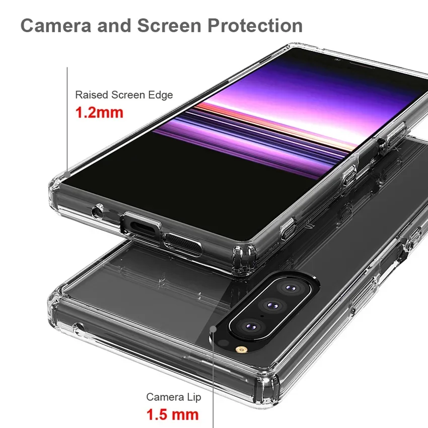 Soft Silicon TPU/PC Case For Sony Xperia 5 Fundas Coque Hybrid Shockproof Crystal Clear Shell Hard Back Cover For Sony Xperia 2