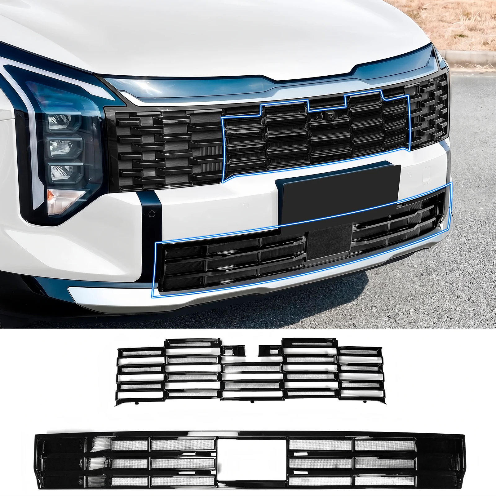 For Kia Sportage PE 2026 Front Grille Insect Bug Screen Snow Shields Guards Radiator Protector Exterior Modification Accessories