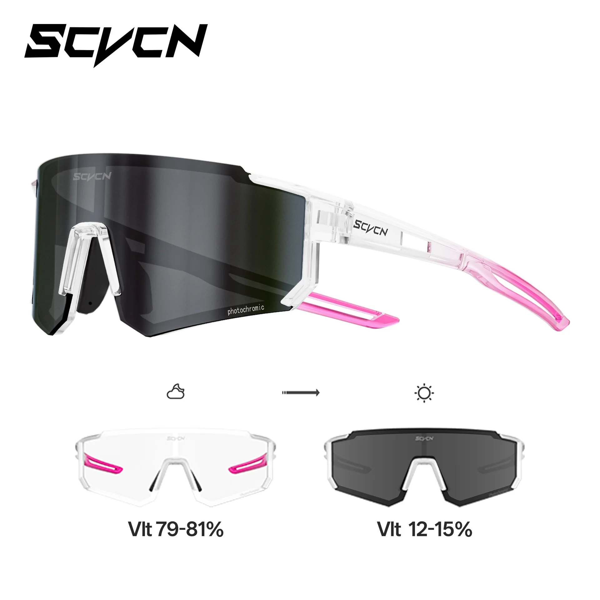 

SCVCN Cross-Border New Color-Changing Outdoor Cycling Windproof Sandproof Cool Sunglasses UV Protection for Men and Women