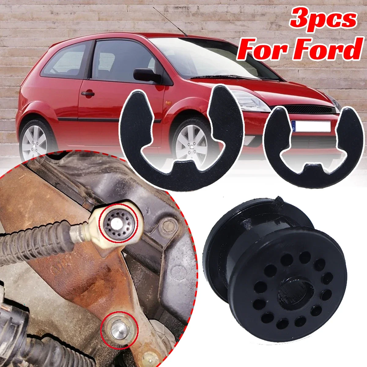 3Pcs Shifter Cable Bushing MT Gear Selector Shift Linkage Lever End Replacement Parts For Ford fiesta 1.6 hatchback 2003 Focus