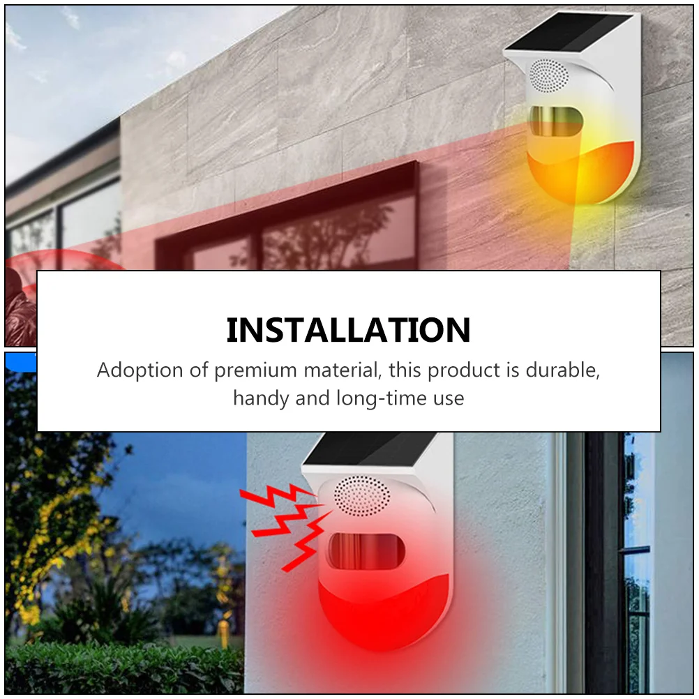 1pc Outdoor Infrarot Alarm Solar Powered Infrarot Sensor Langlebig Motion Alarm Nacht Modus Einfach