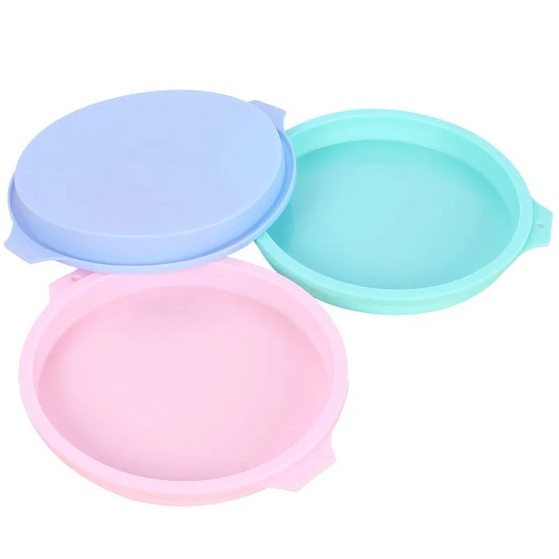 Fotografia 4: Forma Redonda de Silicone para Bolo Chiffon de 4/6/8 Polegadas, Utensílio de Cozinha DIY para Assar, Bandeja de Cozedura Sem Camadas Pré-Cortadas para Bolo Mousse Arco-Íris, para Forno
