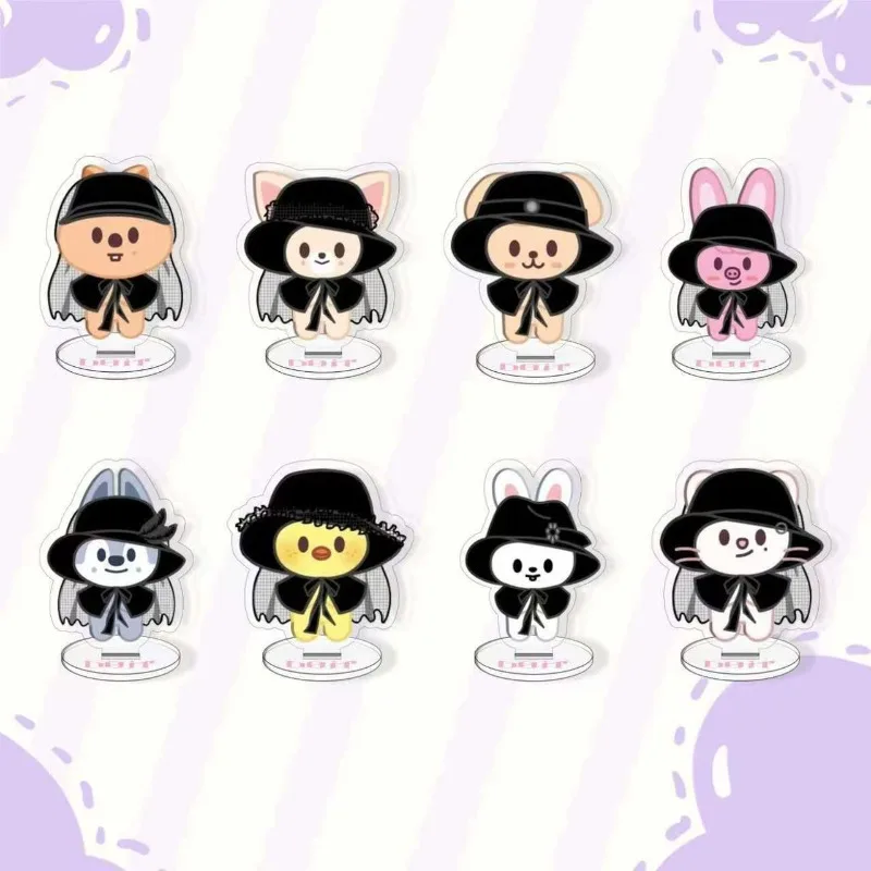 

New Stray Kids Cartoon SKZOO Acrylic Double Sided Rotating Plaque Desktop Ornament Collection Jewelry Star Periphery Gift