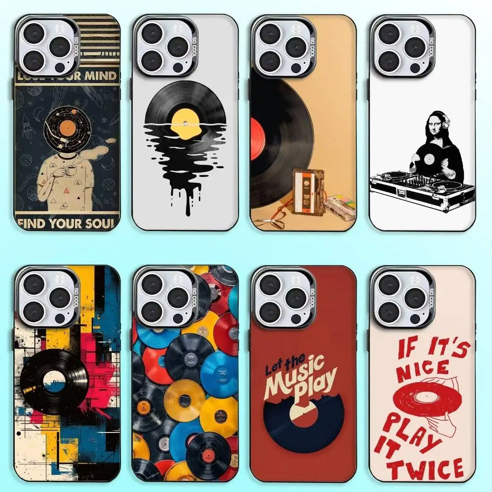 

Vinyl DJ Record Art Phone Case For iPhone17,16,15,14,13,12,11 Plus,Pro Max Black Candy Matte Shockproof Cover