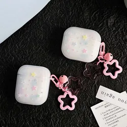 Cartoon stars kolorowe etui dla apple airpods 1 pro 2 3 bezprzewodowe bluetooth etui z funkcją ładowania matowe słodkie etui na słuchawki